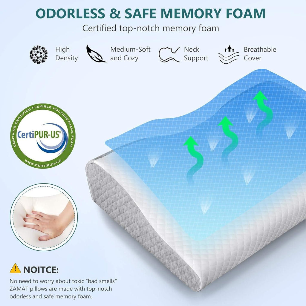 Memory Foam Pillow for Neck Pain Relief | Orthopedic Support & Comfortable Sleep Pillow