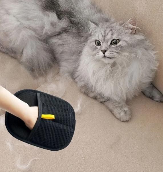 Pet Hair Removal Gloves | Double Sided Grooming Glove for Dogs & Cats | Mesh Material | Gentle Deshedding & Fur Cleaning Tool | Pack of 1