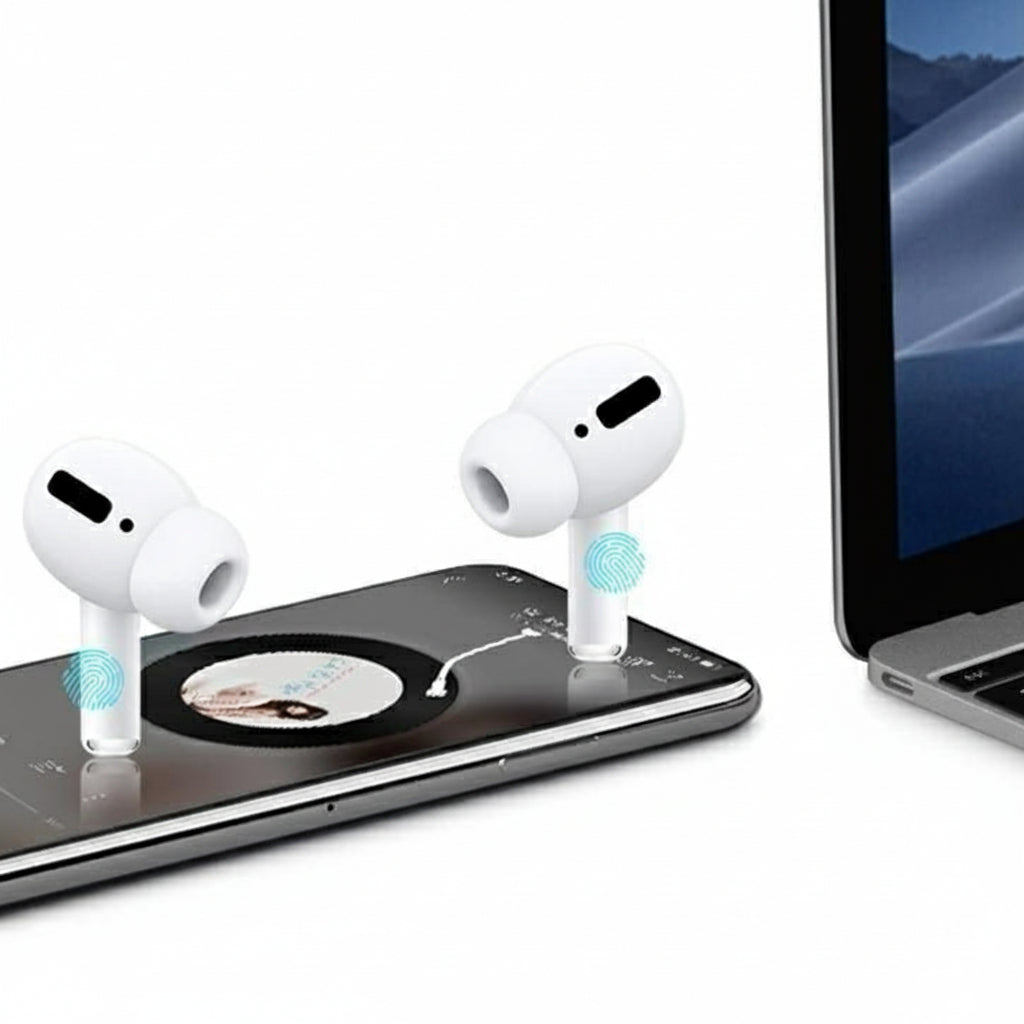 AirPods Pro with Wireless Charging Case | True Wireless Bluetooth Headset (White)