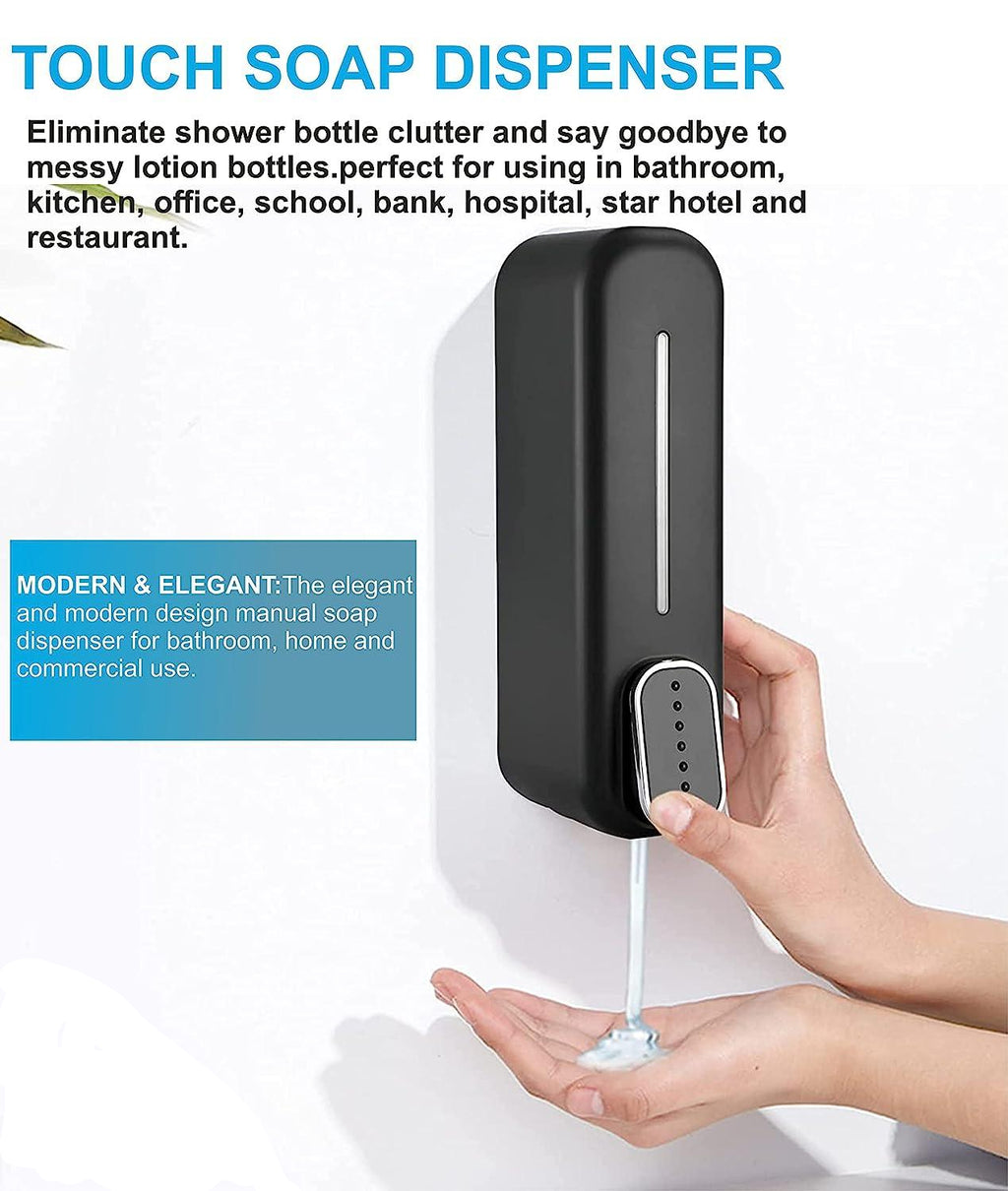 Fossa Wall-Mount Soap Dispenser | Elegant 350ml Manual Liquid Dispenser for Bathroom & Kitchen