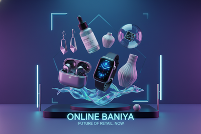 something more realistic and futuristic with other product except groceries. The bussiness name is Online Baniya